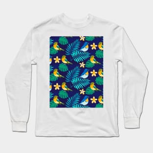 Tropical pattern with birds Long Sleeve T-Shirt